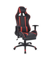 Chaise de bureau inclinable avec repose-pied Rouge | Mobilier & Déco