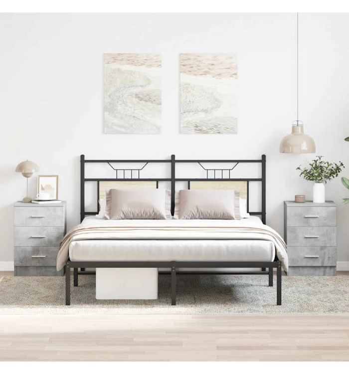 Tables de chevet 2 pcs Gris béton 38x35x56 cm Bois d'ingénierie | Mobilier & Déco