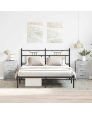 Tables de chevet 2 pcs Gris béton 38x35x56 cm Bois d'ingénierie | Mobilier & Déco