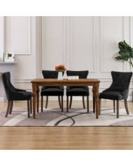 Chaises à manger lot de 4 noir tissu | Mobilier & Déco