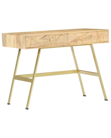 Bureau avec tiroirs 100x55x75 cm bois solide de manguier | Mobilier & Déco