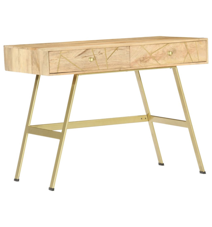 Bureau avec tiroirs 100x55x75 cm bois solide de manguier | Mobilier & Déco