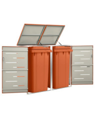 Abri pour deux poubelles 138x77,5x112,5 cm Inox | Mobilier & Déco