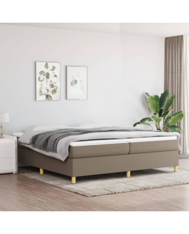 Cadre de lit sans matelas taupe 200x200 cm tissu | Mobilier & Déco