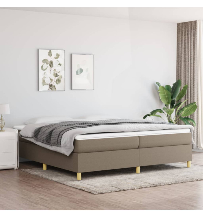 Cadre de lit sans matelas taupe 200x200 cm tissu | Mobilier & Déco