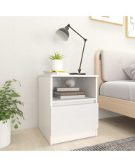 Table de chevet Blanc 40x40x50 cm Aggloméré | Mobilier & Déco