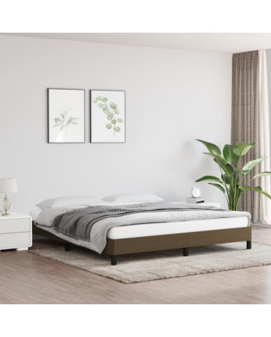 Cadre de lit sans matelas marron foncé 180x200 cm tissu | Mobilier & Déco