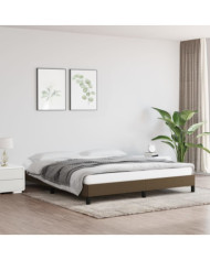 Cadre de lit sans matelas marron foncé 180x200 cm tissu | Mobilier & Déco