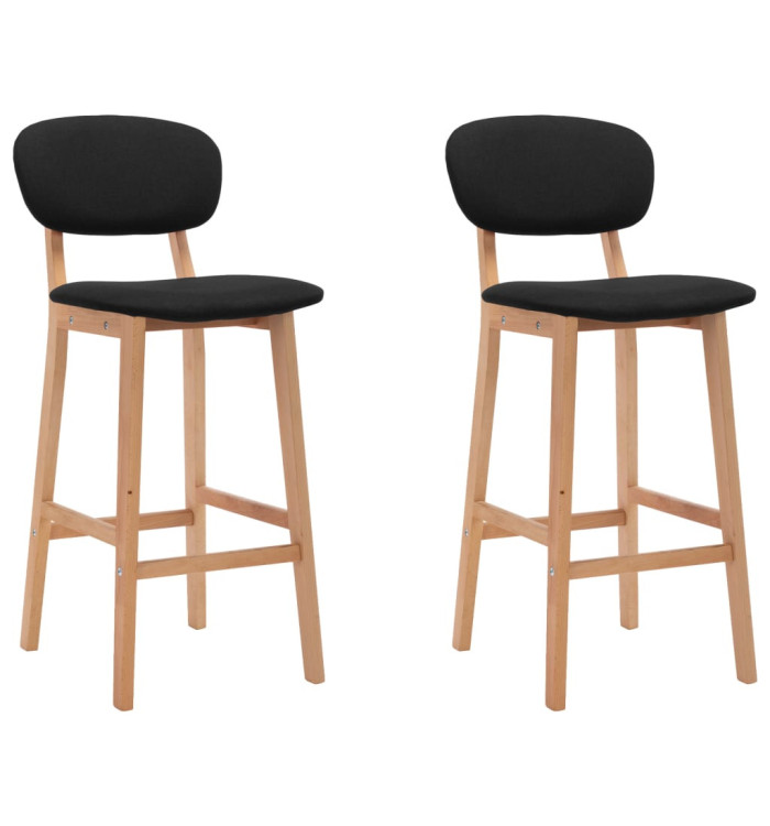 Tabourets de bar lot de 2 noir tissu | Mobilier & Déco