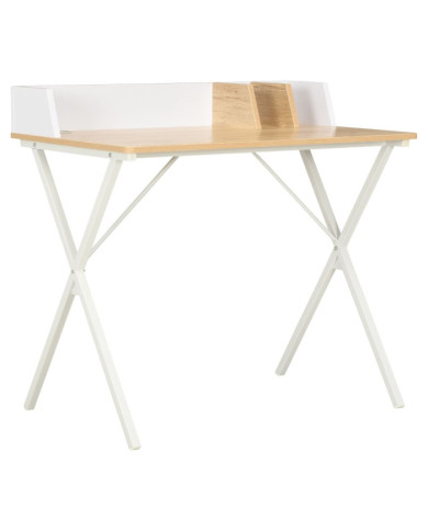 Bureau Blanc et naturel 80x50x84 cm | Mobilier & Déco