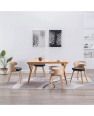 Chaises à manger lot de 4 noir bois courbé et similicuir | Mobilier & Déco