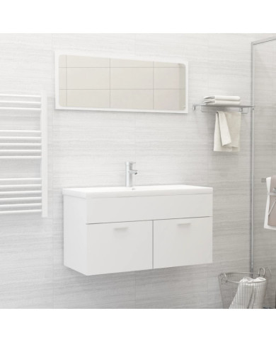 Ensemble de meubles de salle de bain Blanc Bois d'ingénierie | Mobilier & Déco