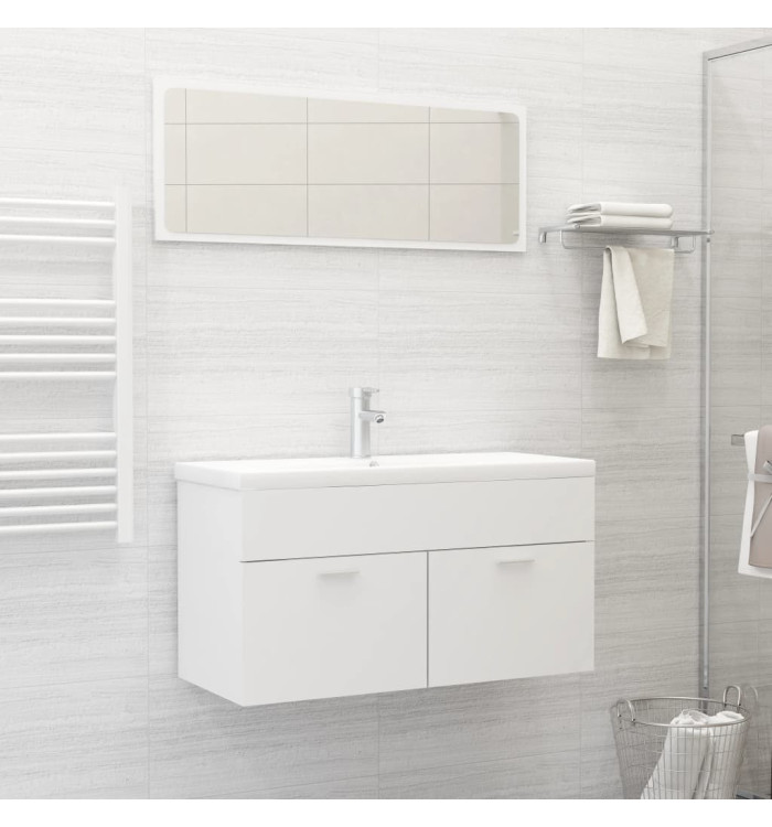 Ensemble de meubles de salle de bain Blanc Bois d'ingénierie | Mobilier & Déco