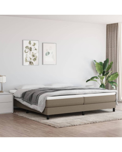 Sommier à lattes de lit avec matelas Taupe 200x200 cm Tissu | Mobilier & Déco