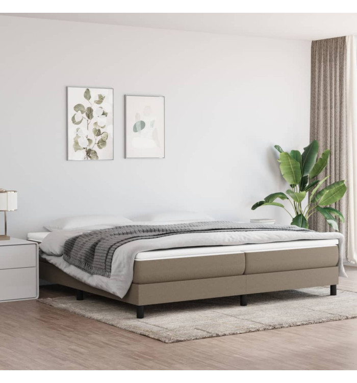 Sommier à lattes de lit avec matelas Taupe 200x200 cm Tissu | Mobilier & Déco
