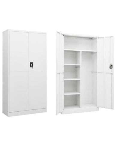 Armoire à casiers Blanc 90x40x180 cm Acier | Mobilier & Déco