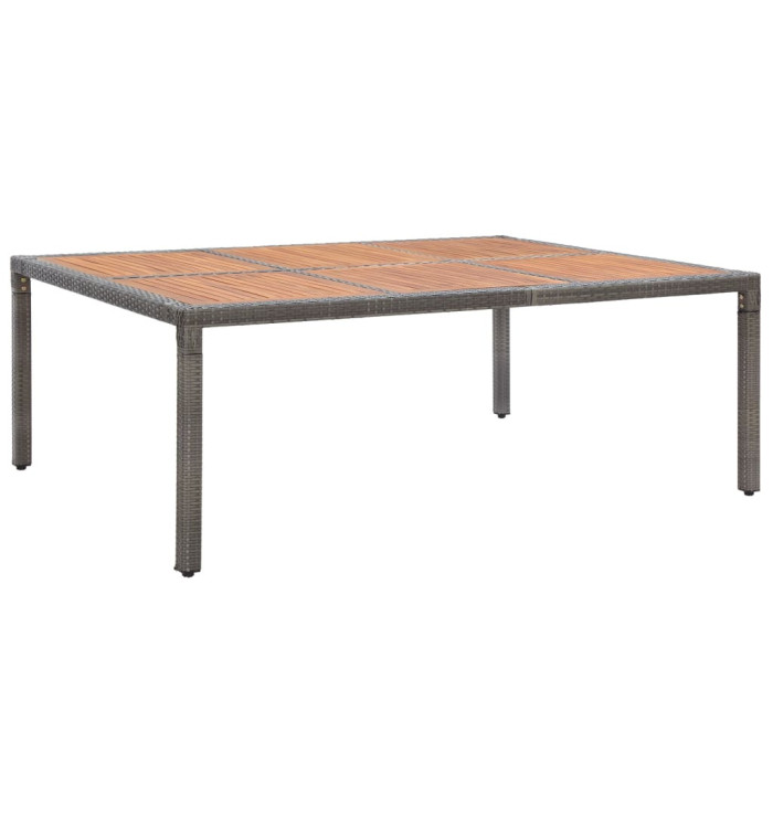 Table de jardin Gris 200x150x74 cm Résine tressée et acacia | Mobilier & Déco