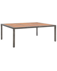 Table de jardin Gris 200x150x74 cm Résine tressée et acacia | Mobilier & Déco