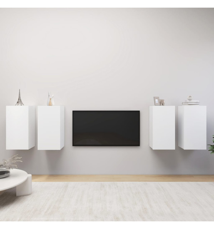 Meubles TV 4 pcs Blanc 30,5x30x60 cm Bois d'ingénierie | Mobilier & Déco