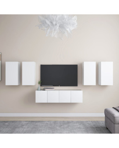 Ensemble de meubles TV 6 pcs Blanc Bois d'ingénierie | Mobilier & Déco
