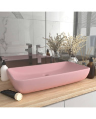 Lavabo de luxe rectangulaire Rose mat 71x38 cm Céramique | Mobilier & Déco