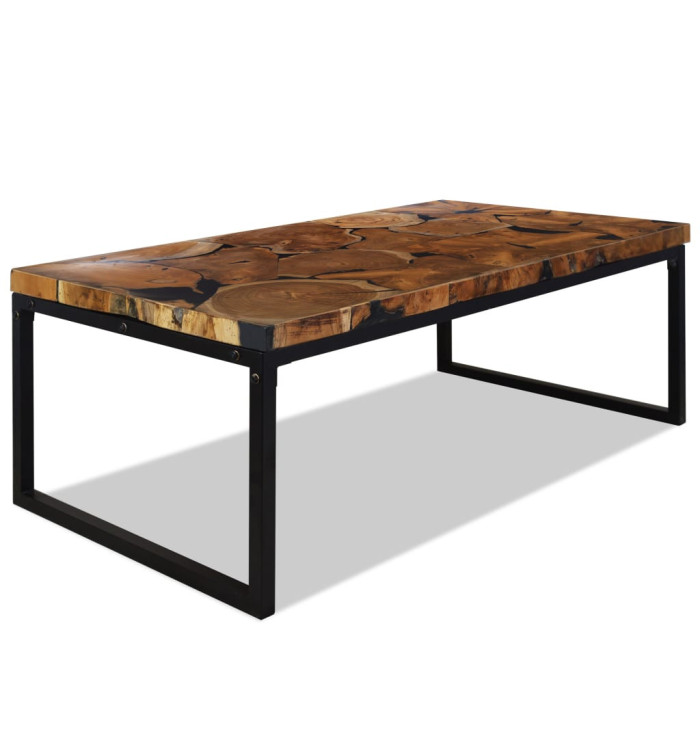 Table basse Teck Résine 110x60x40 cm | Mobilier & Déco