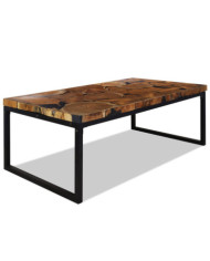 Table basse Teck Résine 110x60x40 cm | Mobilier & Déco