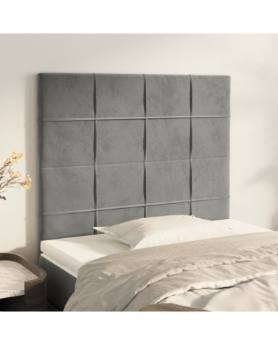 Têtes de lit 2 pcs Gris clair 100x5x78/88 cm Velours | Mobilier & Déco