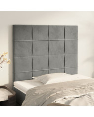 Têtes de lit 2 pcs Gris clair 100x5x78/88 cm Velours | Mobilier & Déco