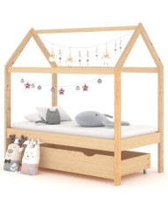 Cadre de lit d'enfant avec tiroir Bois de pin massif 70x140 cm | Mobilier & Déco
