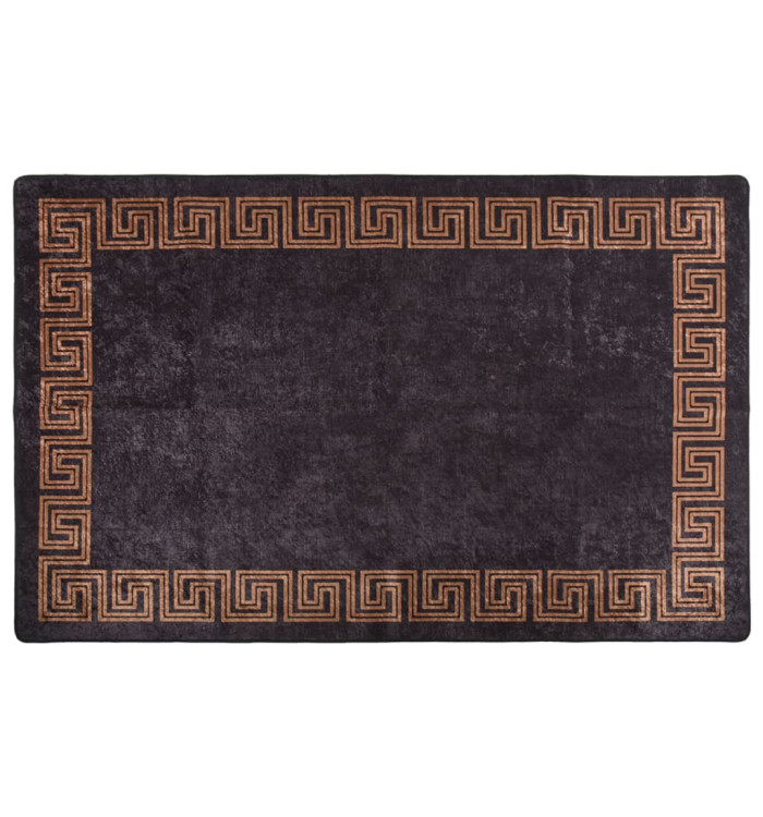 Tapis lavable antidérapant 80x150 cm Noir et doré | Mobilier & Déco