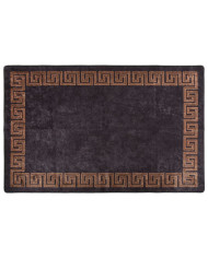 Tapis lavable antidérapant 80x150 cm Noir et doré | Mobilier & Déco
