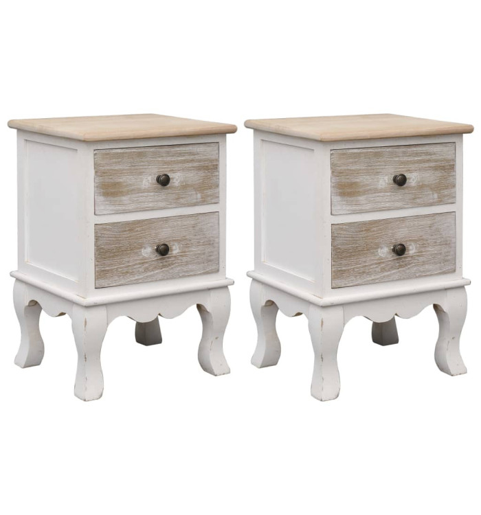 2 pcs Tables de chevet 35x30x50 cm Bois de Paulownia | Mobilier & Déco