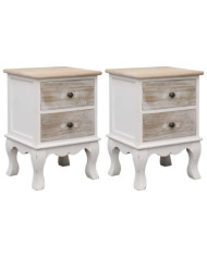 2 pcs Tables de chevet 35x30x50 cm Bois de Paulownia | Mobilier & Déco