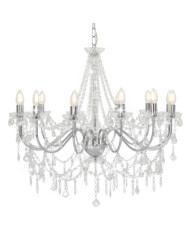 Lustre avec perles Argenté 12 ampoules E14 | Mobilier & Déco