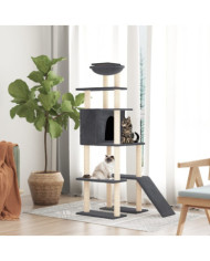 Arbre à chat avec griffoirs en sisal Gris foncé 166 cm | Mobilier & Déco