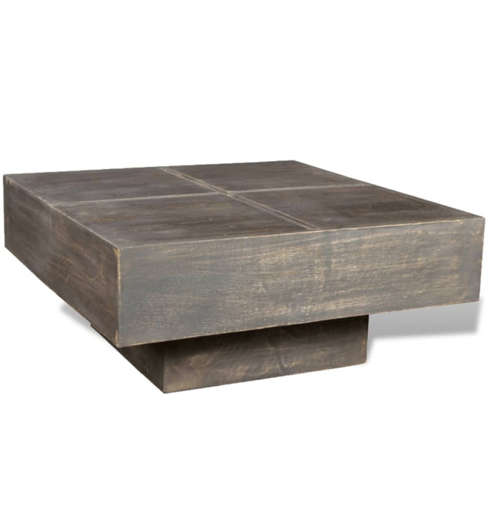 Table basse carrée Marron foncé Bois massif de manguier | Mobilier & Déco