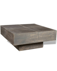 Table basse carrée Marron foncé Bois massif de manguier | Mobilier & Déco
