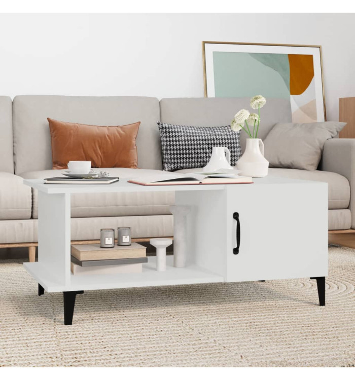 Table basse Blanc 90x50x40 cm Bois d'ingénierie | Mobilier & Déco