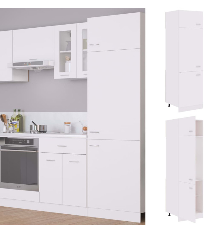 Armoire de réfrigérateur "Lyon" Blanc Bois d'ingénierie | Mobilier & Déco