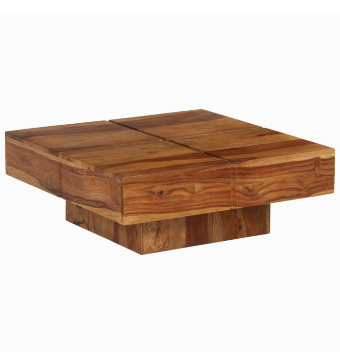 Table basse 80x80x30 cm bois d'acacia massif | Mobilier & Déco