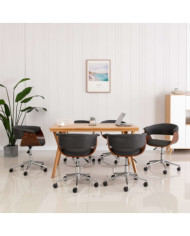 Chaises pivotantes à manger lot de 6 gris tissu | Mobilier & Déco