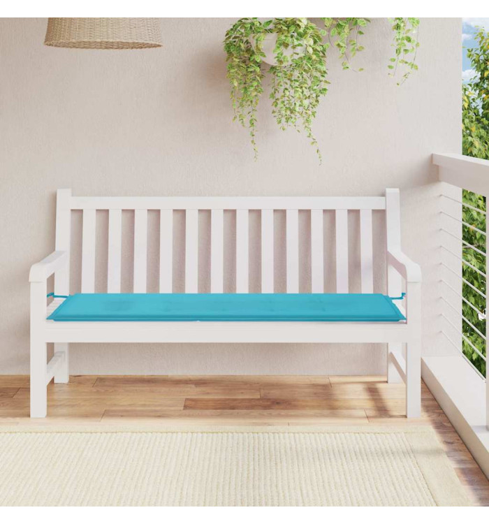 Coussin de banc de jardin turquoise 150x50x4 cm tissu oxford | Mobilier & Déco