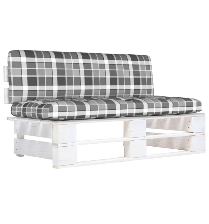 Canapé central palette de jardin Blanc Bois de pin imprégné | Mobilier & Déco