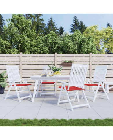 Coussins de chaise jardin lot de 4 rouge 50x50x4cm tissu oxford | Mobilier & Déco