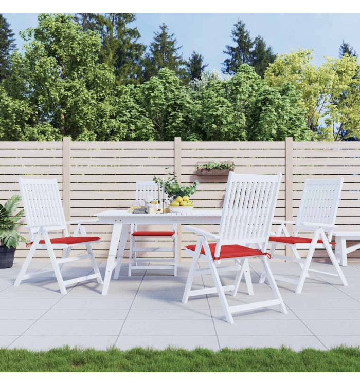 Coussins de chaise jardin lot de 4 rouge 50x50x4cm tissu oxford | Mobilier & Déco