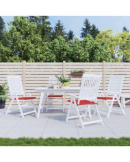 Coussins de chaise jardin lot de 4 rouge 50x50x4cm tissu oxford | Mobilier & Déco