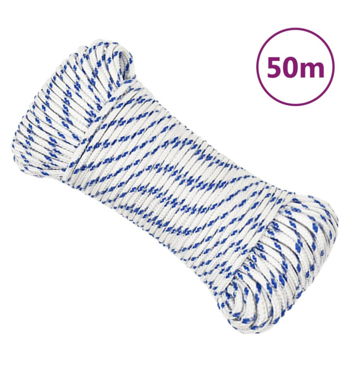 Corde de bateau Blanc 5 mm 50 m Polypropylène | Mobilier & Déco
