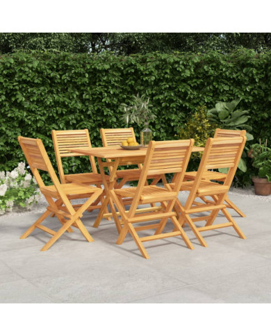 Ensemble à manger de jardin 7 pcs Bois de teck solide | Mobilier & Déco