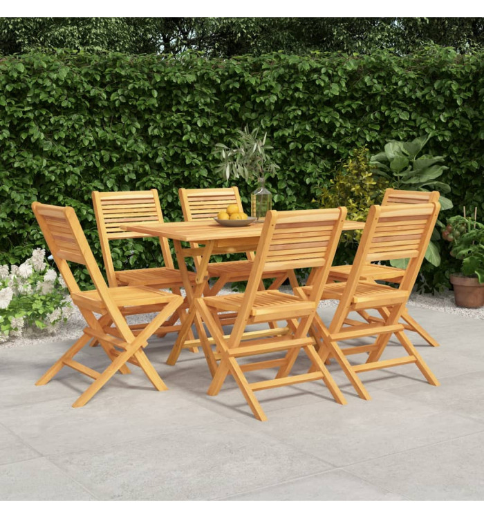 Ensemble à manger de jardin 7 pcs Bois de teck solide | Mobilier & Déco